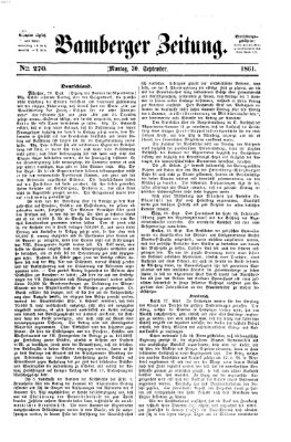 Bamberger Zeitung Montag 30. September 1861
