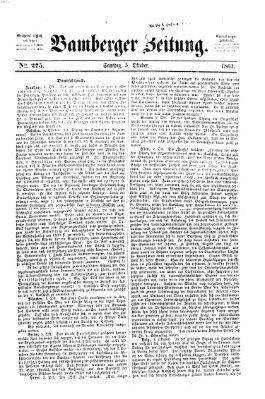 Bamberger Zeitung Samstag 5. Oktober 1861