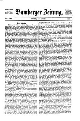 Bamberger Zeitung Dienstag 15. Oktober 1861
