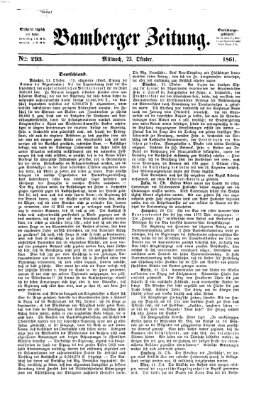 Bamberger Zeitung Mittwoch 23. Oktober 1861