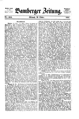 Bamberger Zeitung Mittwoch 30. Oktober 1861
