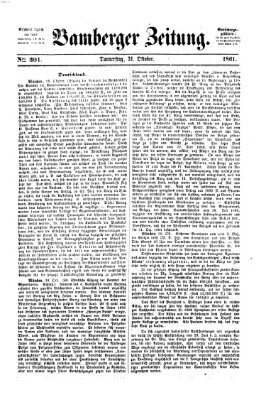 Bamberger Zeitung Donnerstag 31. Oktober 1861