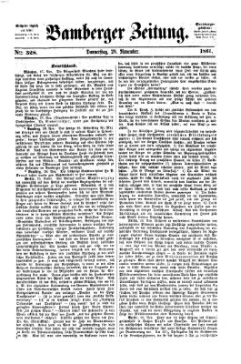 Bamberger Zeitung Donnerstag 28. November 1861