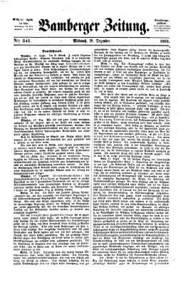 Bamberger Zeitung Mittwoch 18. Dezember 1861