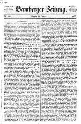 Bamberger Zeitung Mittwoch 15. Januar 1862