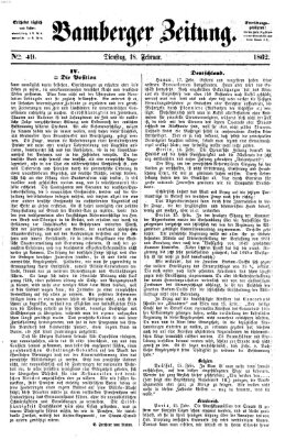 Bamberger Zeitung Dienstag 18. Februar 1862