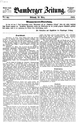 Bamberger Zeitung Mittwoch 26. März 1862