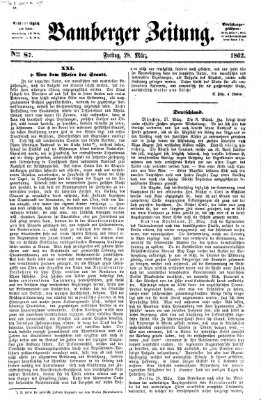 Bamberger Zeitung Freitag 28. März 1862