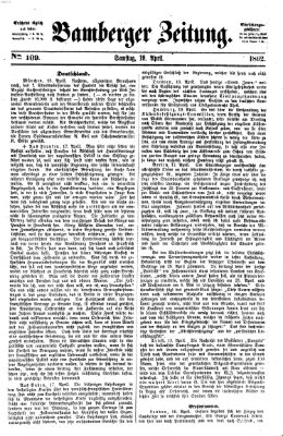 Bamberger Zeitung Samstag 19. April 1862