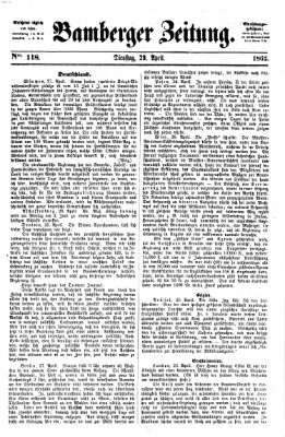 Bamberger Zeitung Dienstag 29. April 1862