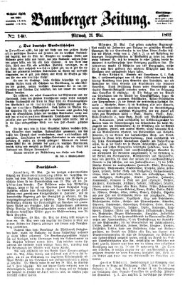 Bamberger Zeitung Mittwoch 21. Mai 1862