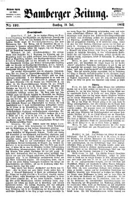 Bamberger Zeitung Samstag 19. Juli 1862