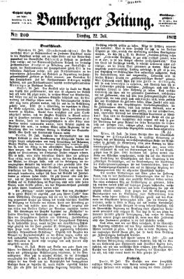 Bamberger Zeitung Dienstag 22. Juli 1862