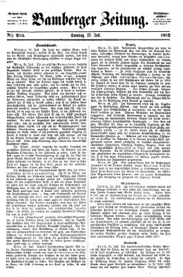 Bamberger Zeitung Sonntag 27. Juli 1862