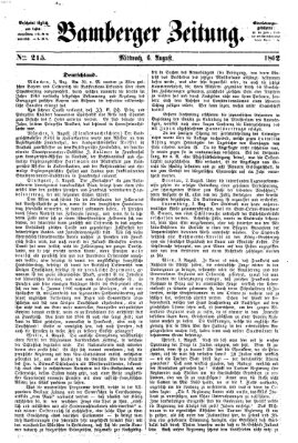 Bamberger Zeitung Mittwoch 6. August 1862