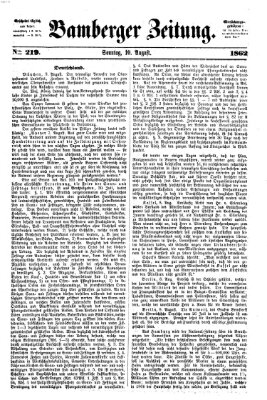 Bamberger Zeitung Sonntag 10. August 1862