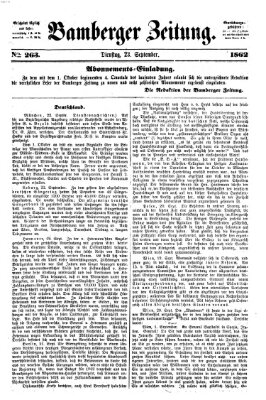 Bamberger Zeitung Dienstag 23. September 1862