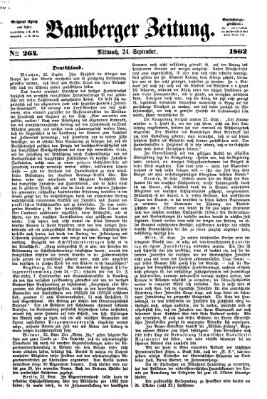Bamberger Zeitung Mittwoch 24. September 1862