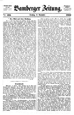 Bamberger Zeitung Dienstag 11. November 1862