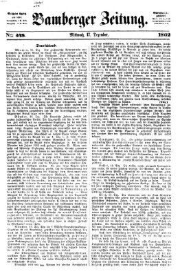 Bamberger Zeitung Mittwoch 17. Dezember 1862