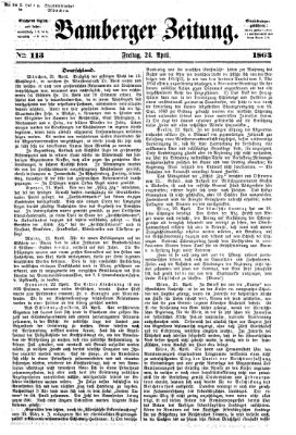 Bamberger Zeitung Freitag 24. April 1863
