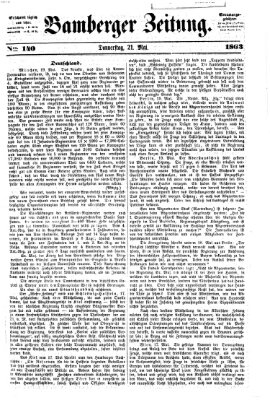 Bamberger Zeitung Donnerstag 21. Mai 1863