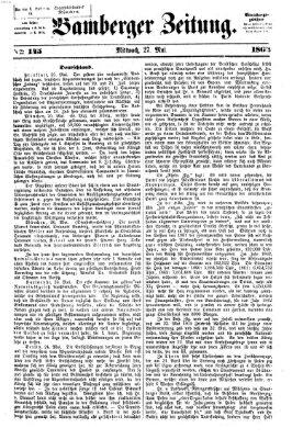 Bamberger Zeitung Mittwoch 27. Mai 1863