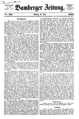 Bamberger Zeitung Montag 13. Juli 1863