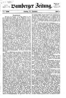 Bamberger Zeitung Samstag 12. September 1863