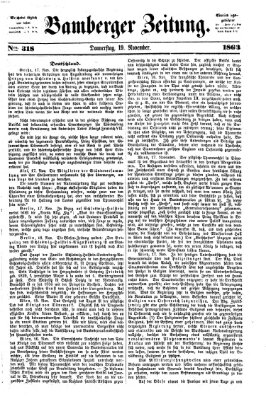 Bamberger Zeitung Donnerstag 19. November 1863