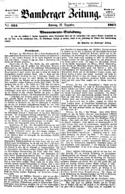Bamberger Zeitung Sonntag 27. Dezember 1863