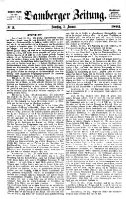 Bamberger Zeitung Samstag 2. Januar 1864
