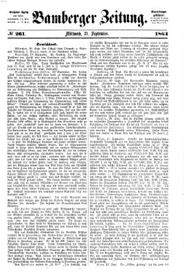 Bamberger Zeitung Mittwoch 21. September 1864