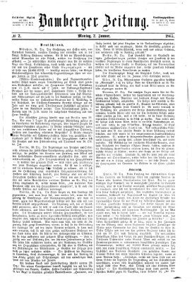Bamberger Zeitung Montag 2. Januar 1865
