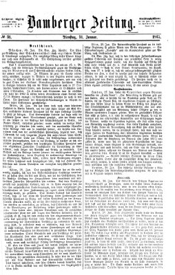 Bamberger Zeitung Dienstag 31. Januar 1865