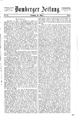 Bamberger Zeitung Dienstag 28. März 1865