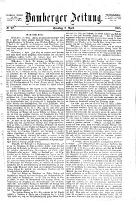 Bamberger Zeitung Sonntag 2. April 1865