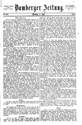 Bamberger Zeitung Montag 17. Juli 1865
