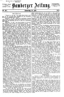 Bamberger Zeitung Donnerstag 20. Juli 1865