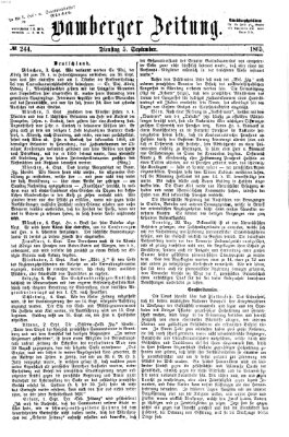 Bamberger Zeitung Dienstag 5. September 1865