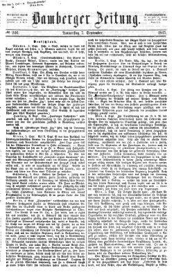 Bamberger Zeitung Donnerstag 7. September 1865