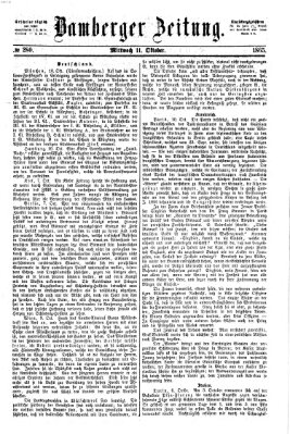 Bamberger Zeitung Mittwoch 11. Oktober 1865