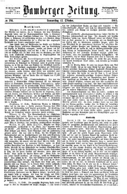 Bamberger Zeitung Donnerstag 12. Oktober 1865