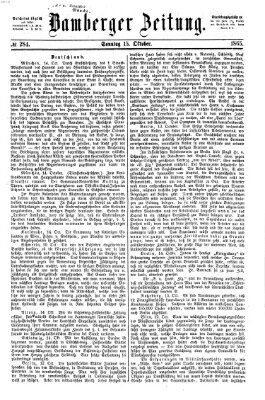 Bamberger Zeitung Sonntag 15. Oktober 1865
