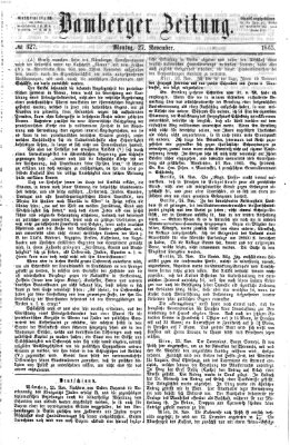 Bamberger Zeitung Montag 27. November 1865