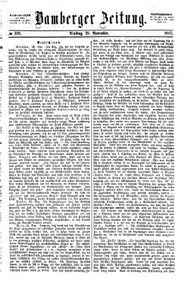 Bamberger Zeitung Dienstag 28. November 1865