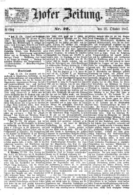 Hofer Zeitung Freitag 25. Oktober 1867