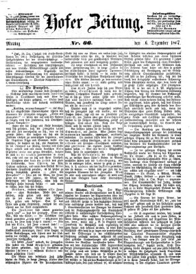 Hofer Zeitung Montag 16. Dezember 1867