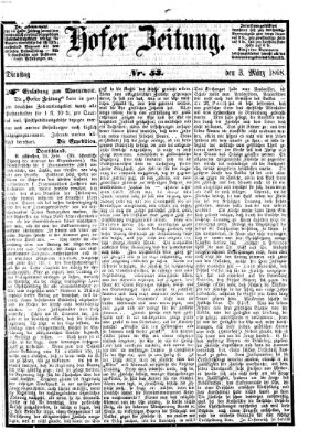 Hofer Zeitung Dienstag 3. März 1868