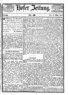 Hofer Zeitung Dienstag 10. März 1868